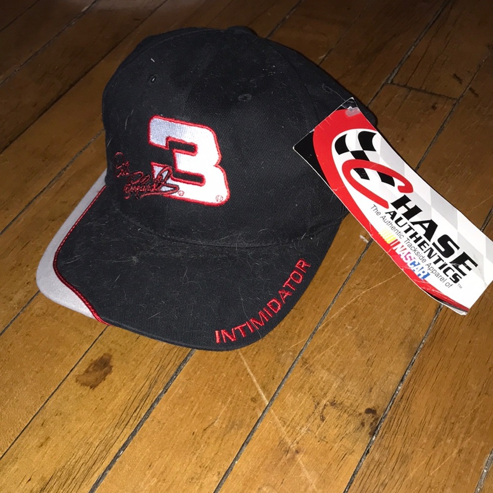 Chase Authentics Black and Red Dale Earnhardt #3 Intimidator Hat‎